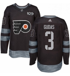 Mens Adidas Philadelphia Flyers 3 Radko Gudas Authentic Black 1917 2017 100th Anniversary NHL Jersey 