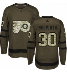 Mens Adidas Philadelphia Flyers 30 Michal Neuvirth Premier Green Salute to Service NHL Jersey 