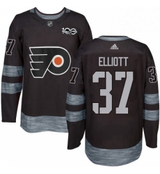 Mens Adidas Philadelphia Flyers 37 Brian Elliott Premier Black 1917 2017 100th Anniversary NHL Jersey 