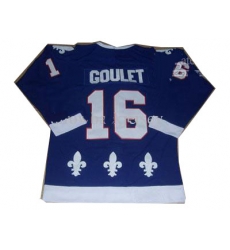 Quebec Nordiques #16 Michel Goulet Blue CCM Ice Hockey Jersey