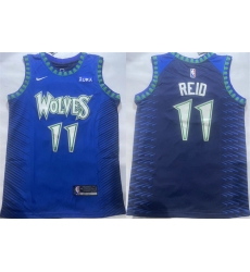 Men Minnesota Timberwolves 11 Naz Reid Blue City Edition Stitched Jersey