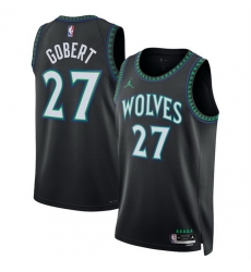 Men Minnesota Timberwolves  27 Rudy Gobert Black 2026 27 Statement Edition Stitched Basketball Jersey