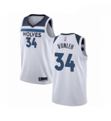 Mens Minnesota Timberwolves 34 Noah Vonleh Authentic White Basketball Jersey Association Edition 