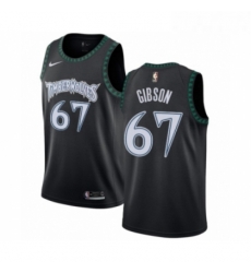 Mens Nike Minnesota Timberwolves 67 Taj Gibson Swingman Black Hardwood Classics Jersey 