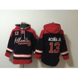 Men Atlanta Braves 13 Ronald Acuna Jr Stitched Hoodie