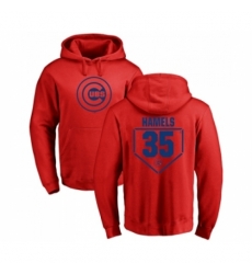 Men Baseball Chicago Cubs 35 Cole Hamels Red RBI Pullover Hoodie