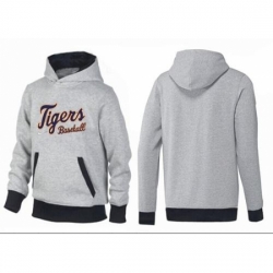 MLB Men Nike Detroit Tigers Pullover Hoodie GreyBlack