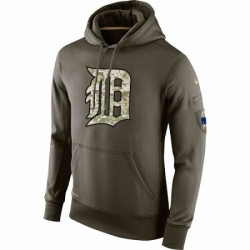 Men MLB Detroit Tigers Nike Olive Salute To Service KO Performance Hoodie