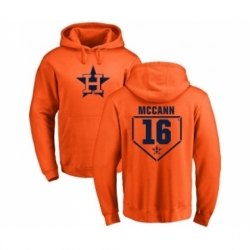 Men MLB Nike Houston Astros 16 Brian McCann Orange RBI Pullover Hoodie