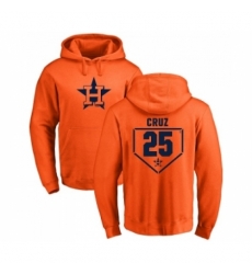 Men MLB Nike Houston Astros 25 Jose Cruz Jr Orange RBI Pullover Hoodie