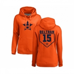 MLB Women Nike Houston Astros 15 Carlos Beltran Orange RBI Pullover Hoodie