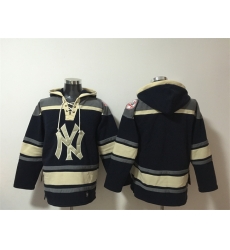 Men New York Yankees Blank Navy Ageless Must Have Lace Up Pullover Hoodie