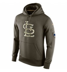 MLB Men St Louis Cardinals Nike Olive Salute To Service KO Performance Hoodie