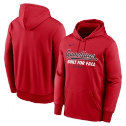 Men Cleveland Guardians Red Cooperstown Collection Logo Club Pullover Hoodie