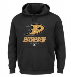 Men Majestic Anaheim Ducks Critical Victory VIII Pullover Hoodie Black