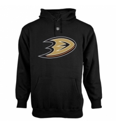 Men NHL Anaheim Ducks Old Time Hockey Big Logo with Crest Pullover Hoodie Black