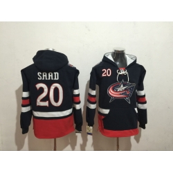 Men Columbus Blue Jackets 20 Brandon Saad Blue Stitched Hoody