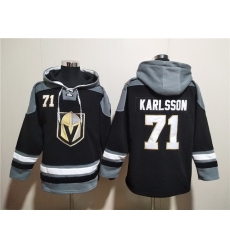 Men Vegas Golden Knights 71 William Karlsson Black Ageless Must Have Lace Up Pullover Hoodie