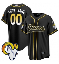 Men Los Angeles Rams Active Player Custom Black Stitched Baseball Jersey