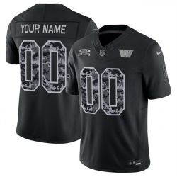 Men Washington Commanders Active Player Custom Black F U S E  2026 Salute to Service Limited Stitched Football Jersey