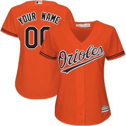 Men Women Youth All Size Baltimore Orioles Majestic Orange Home Cool Base Custom Jersey