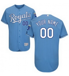 Men Women Youth All Size Kansas City Royals Majestic Road Flex Base Custom Jersey Baby Blue