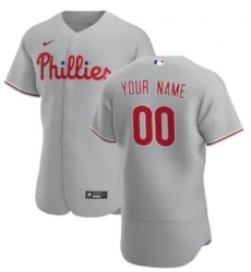 Men Women Youth Toddler Philadelphia Phillies Gray Custom Nike MLB Flex Base Jersey