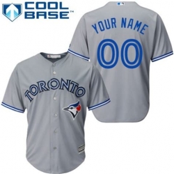 Men Women Youth All Size Toronto Blue Jays Cool Base Custom Jersey Grey 3