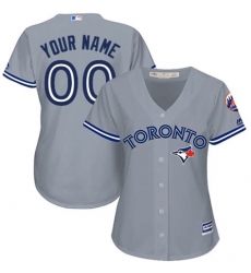 Men Women Youth All Size Toronto Blue Jays Cool Base Custom Jersey Grey II