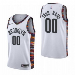 Men Women Youth Toddler All Size Brooklyn Nets Custom 2019 20 White City Edition NBA Jersey