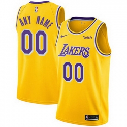 Men Women Youth Toddler All Size Nike Custom Los Angeles Lakers Gold NBA Swingman Icon Edition Jersey