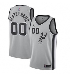 Men Women Youth All Size Spurs Grey Jordan Brand Custom NBA Jersey