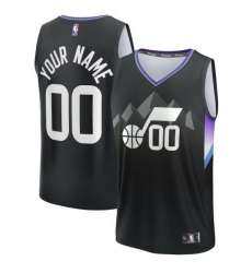 Utah Jazz Fanatics Fast Break Custom Jersey Statement Edition Black