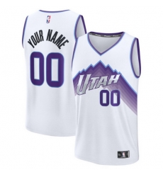 Utah Jazz Fanatics Fast Break Replica Custom Jersey White Association Edition