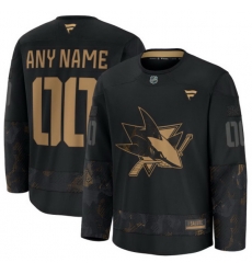 Men Women Youth San Jose Sharks Fanatics 2024 Military Appreciation Custom Practice Jersey Black