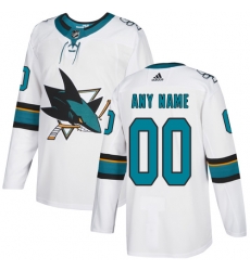 Men Women Youth Toddler White Jersey - Customized Adidas San Jose Sharks Away