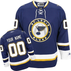 Men Women Youth Toddler Navy Blue Jersey - Customized Reebok St. Louis Blues Third  II