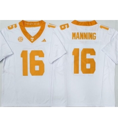 Men Tennessee Volunteers  16 Peyton Manning White 2026 F U S E  Stitched Jersey