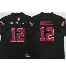 Men Alabama Crimson Tide  12 Keelon Russell Black 2026 F U S E Stitched Football Jersey