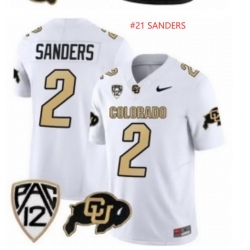 Colorado Buffaloes Shilo Sanders #21 Original Retro Brand White NCAA Vapor Jersey