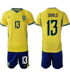 Youth Brazil 2026 FIFA World Cup Yellow Home Soccer Jersey DANILO #13