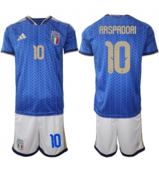Italy 2026 FIFA World Cup Soccer Jersey Blue #10 RASPADORI Italy 2026 FIFA World Cup Soccer Jersey Blue #10 RASPADORI