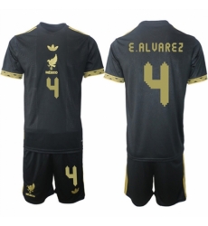 Men Mexico 4 Edson Alvarez Black Gold 25 26 Soccer Jersey Suit