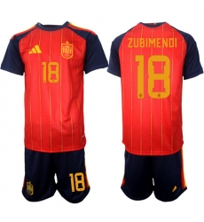 Spain 2026 FIFA World Cup Soccer Jersey Red #18 ZUBIMENDI