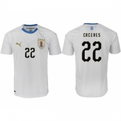 Uruguay #22 Caceres Home Soccer Country Jersey