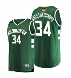 bucks giannis antetokounmpo green 2021 nba finals bound replica jersey