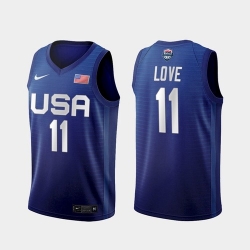 Men's USA Team Kevin Love Away Blue 2021 Tokyo Olympics Jersey