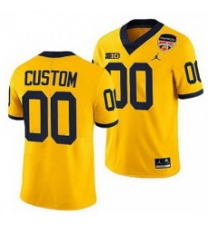 Men michigan Yellow Customized football jerseys