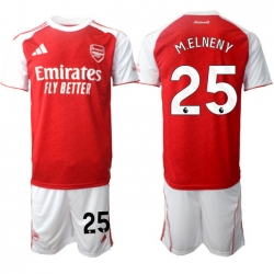 Men Arsenal 2026 Soccer Jerseys Red White #25 MELENEY