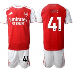 Men Arsenal 2026 Soccer Jerseys Red White #41 RICE